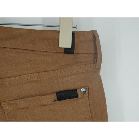 NWOT 7 for all Mankind Wax Coated High Waisted Skinny Jeans Gold 29 - Picture 5 of 5